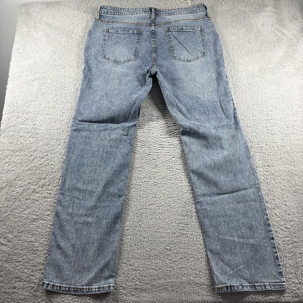 Nova Men Straight Leg Jeans 34x32 Stretch Acid Wash Blue Faded Retro
